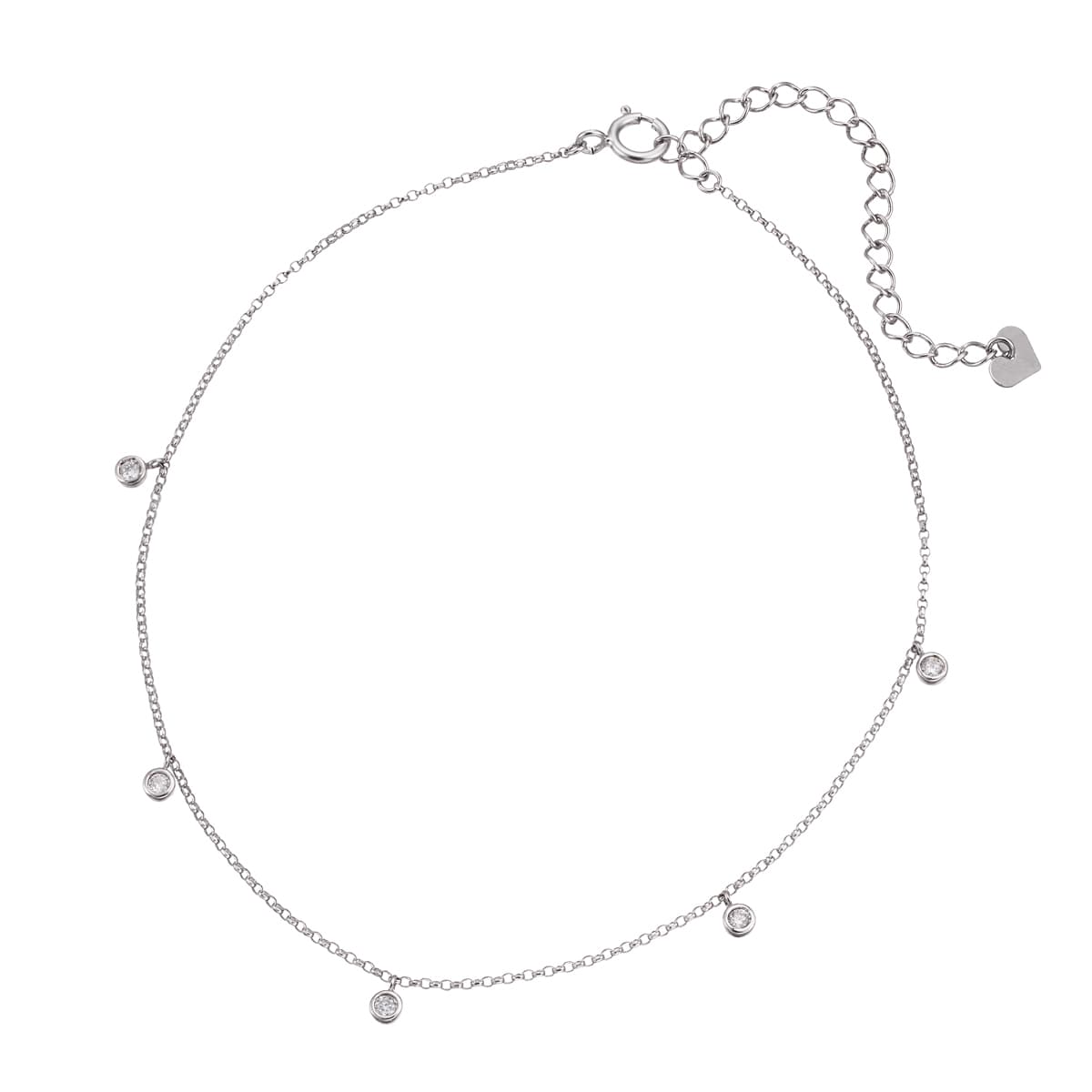 K18ホワイトゴールドダイヤモンドアンクレット(RBL701)|TSUTSUMI