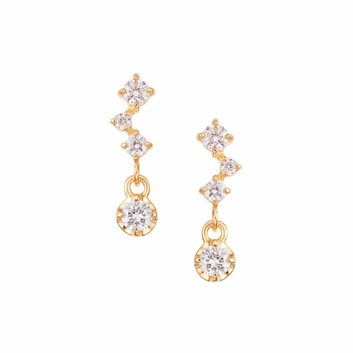 K18イエローゴールドダイヤモンドピアス(RPE607-002)|TSUTSUMI