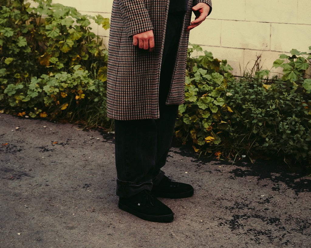 Black & Leopard Twill Pointed Toe Lace Up EZC Shoe