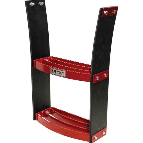 KM Universal 2-Step Bolt-On Flex Step | Red | Tractorseats.com