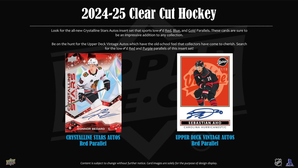 NHL 2024-25 UPPER DECK CLEAR CUT HOCKEY HOBBY【製品情報