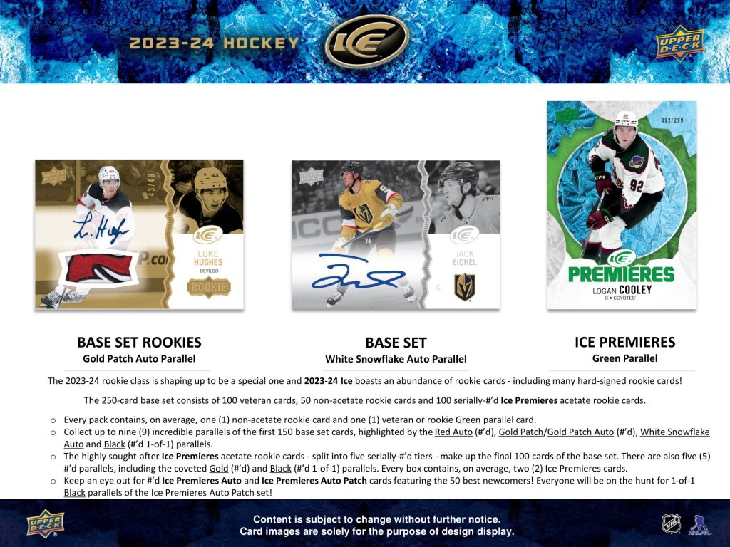 NHL 2023-24 UPPER DECK “ICE” HOCKEY【製品情報】 | Trading Card Journal