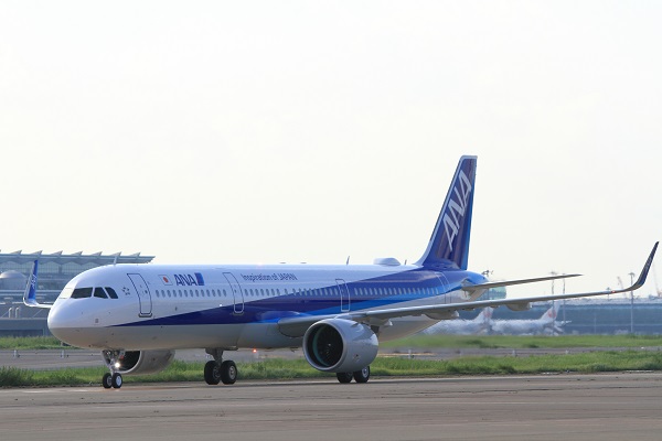 ANAのA321neo初号機、羽田に到着 9月中旬から国内線投入へ - TRAICY