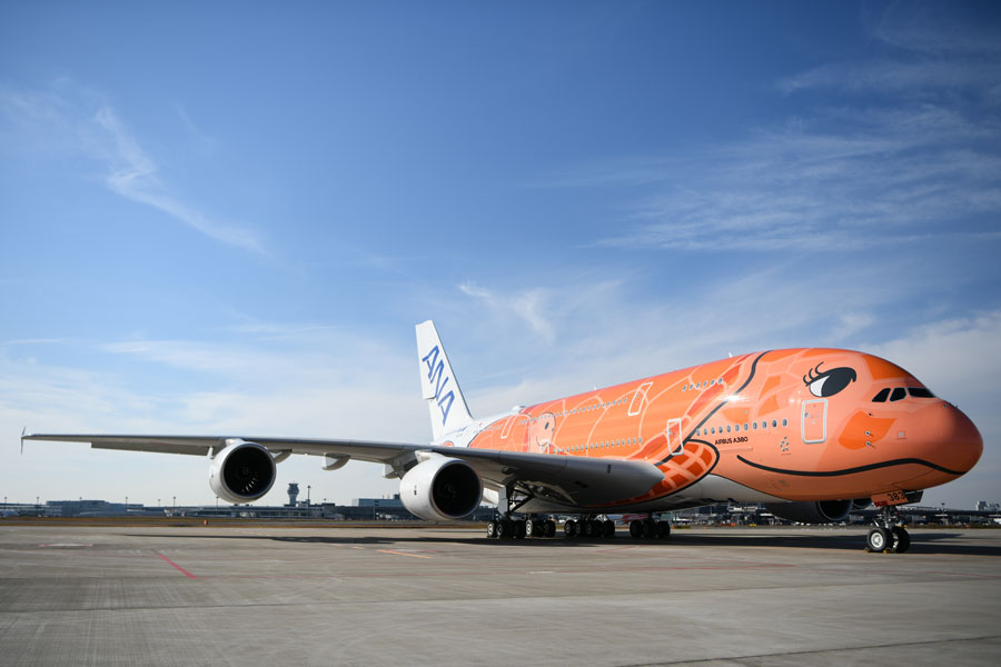 ANA、エアバスA380型機「FLYING HONU」3号機の運航開始 10月20日から