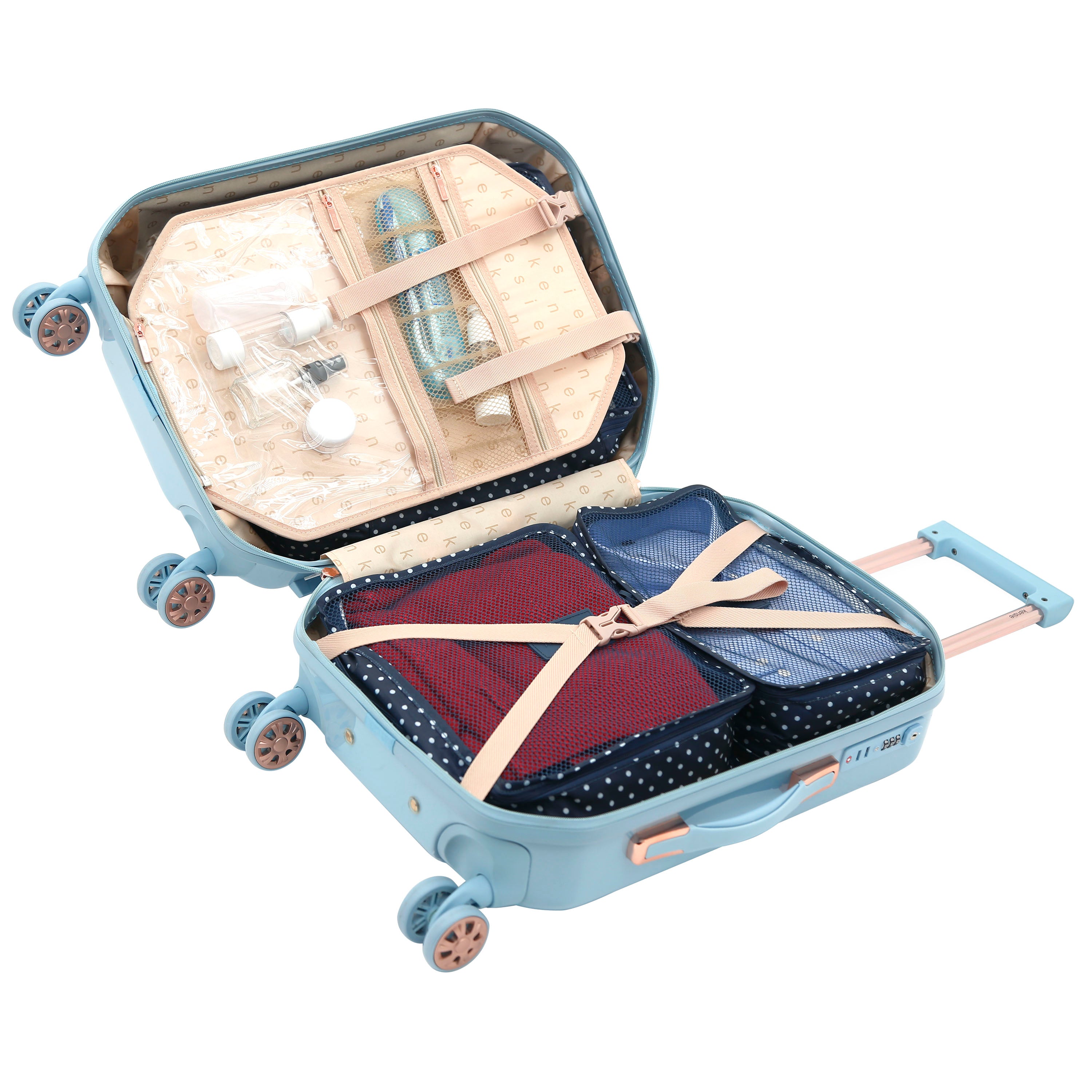 kensie Gemstone 2-Piece Set (28″+20″) | 360° Spinner, TSA Lock