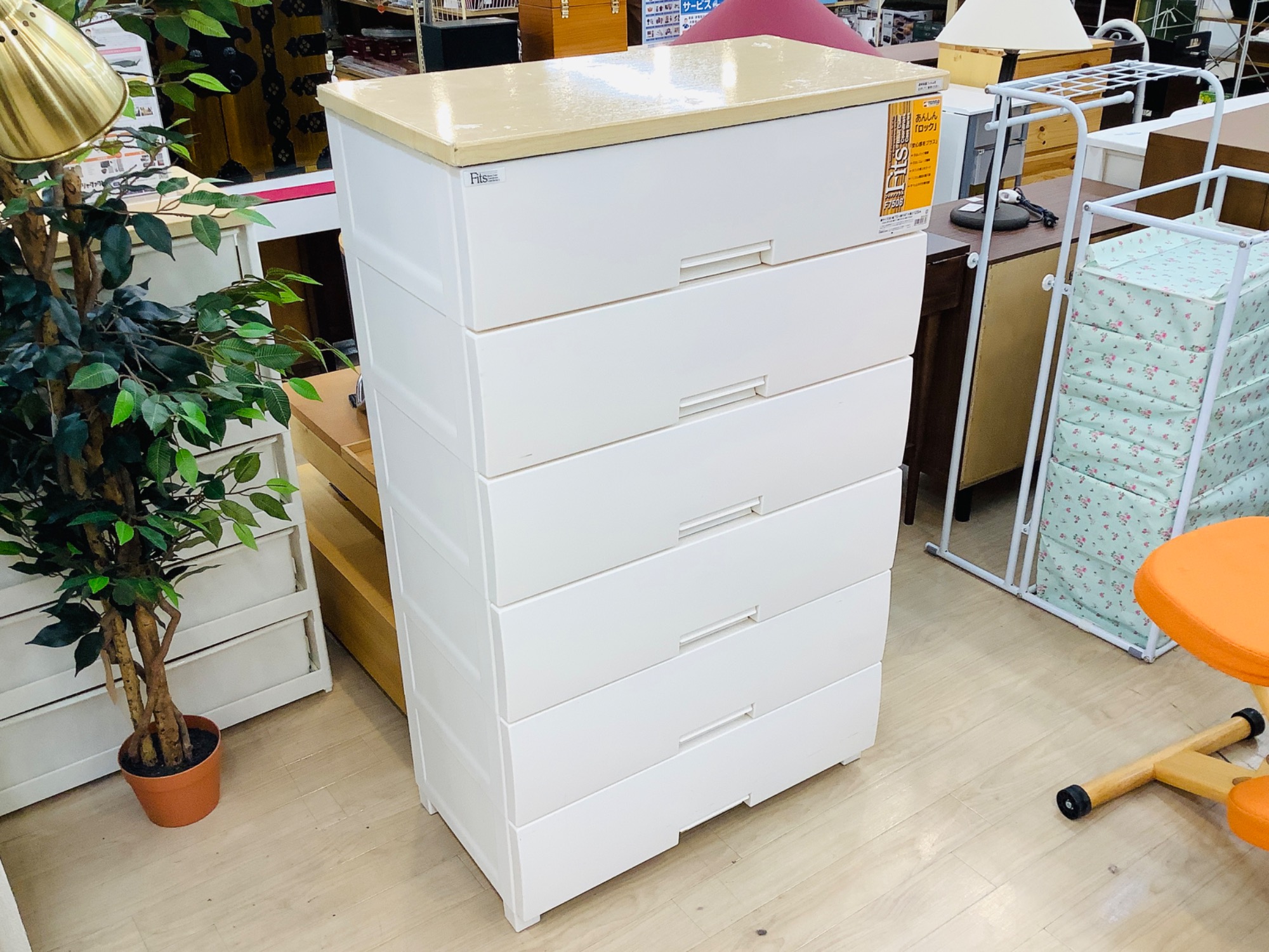 FITS PLUS / フィッツプラス】5段ウッドトップチェスト が入荷いたし