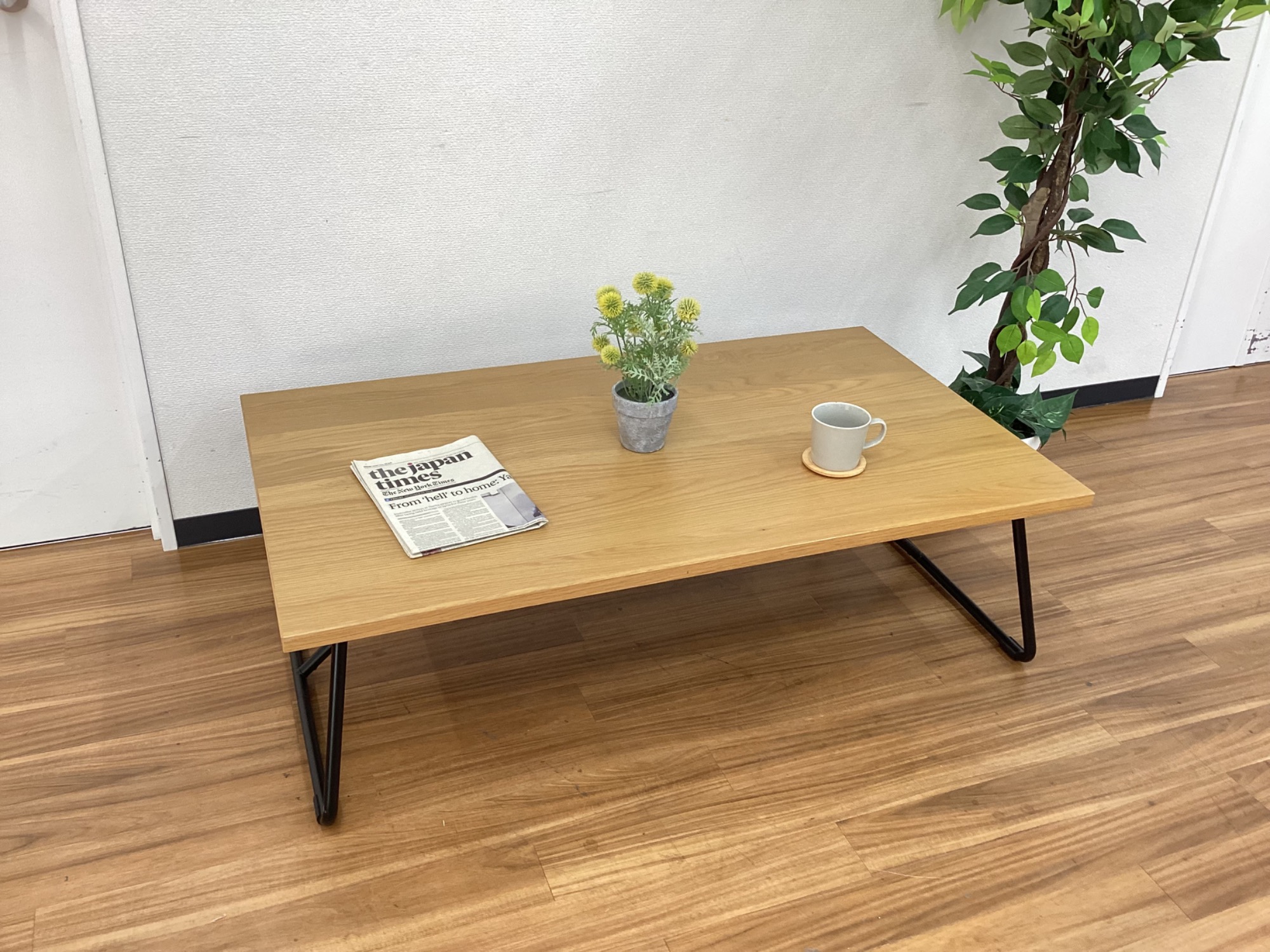 美品】無印良品 MUJI 折りたたみ ローテーブル 90cm パイン材ロー