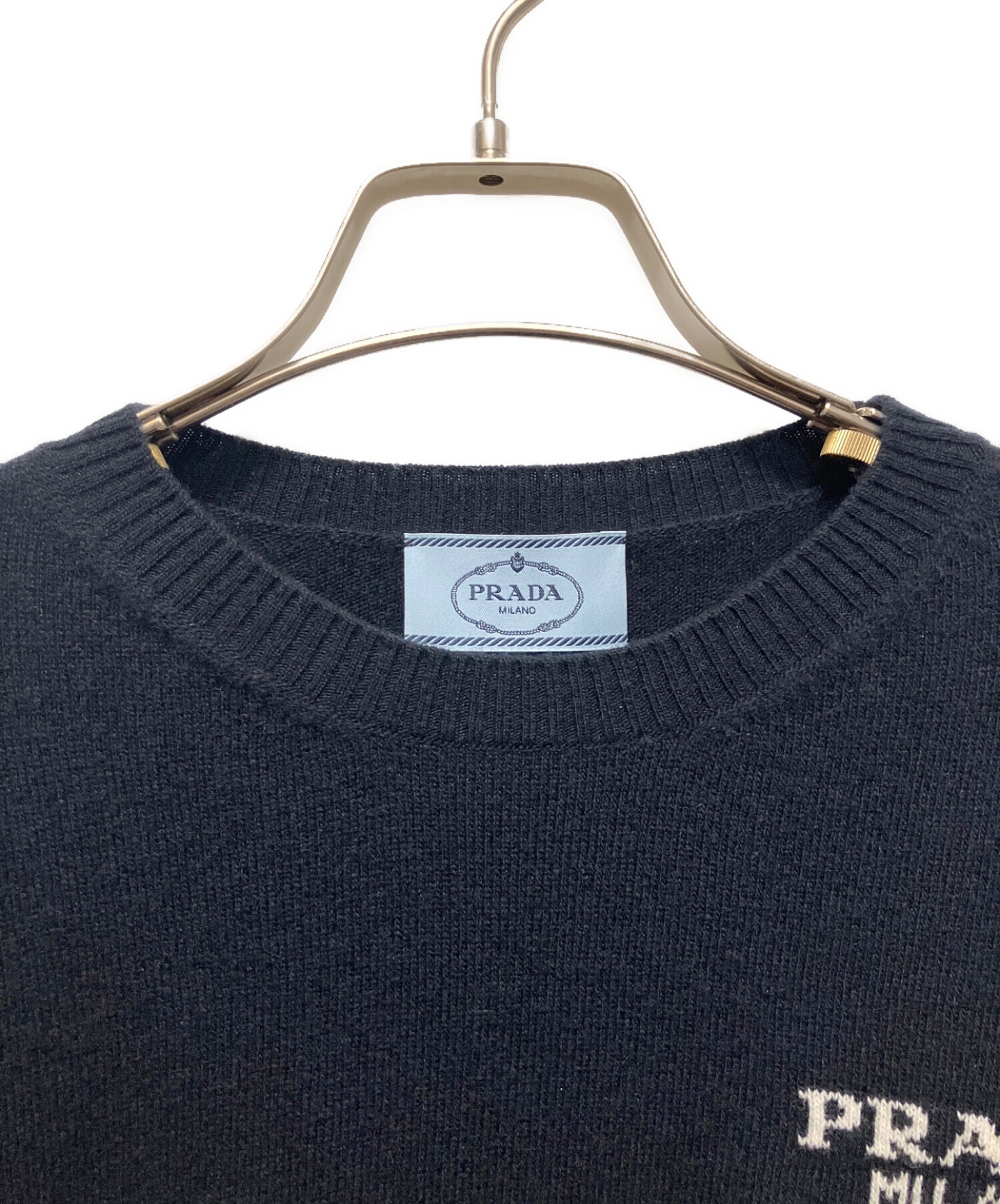 中古・古着通販】PRADA (プラダ) ウールxカシミヤ セーター ネイビー