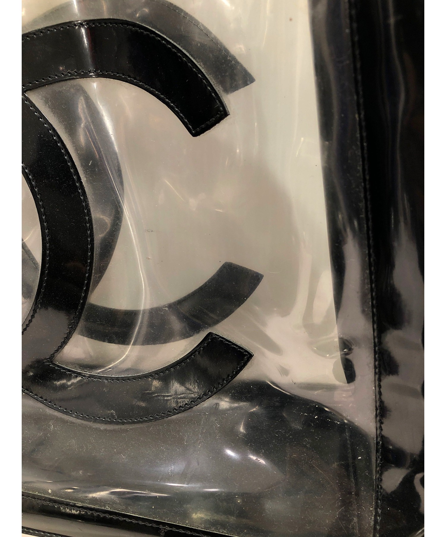 中古・古着通販】CHANEL (シャネル) クリアトートバッグ ブラック