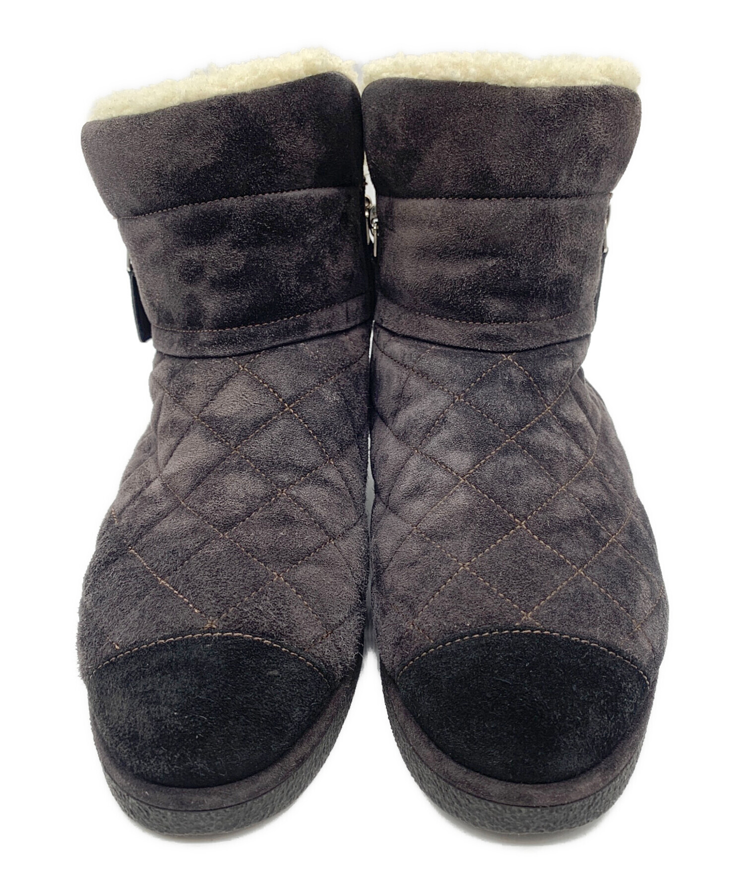 中古・古着通販】CHANEL (シャネル) ムートンブーツ ブラック サイズ