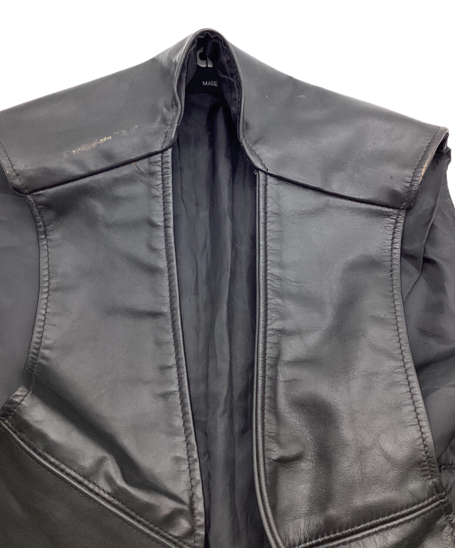 中古・古着通販】Schott (ショット) レザーベスト 424V ブラック