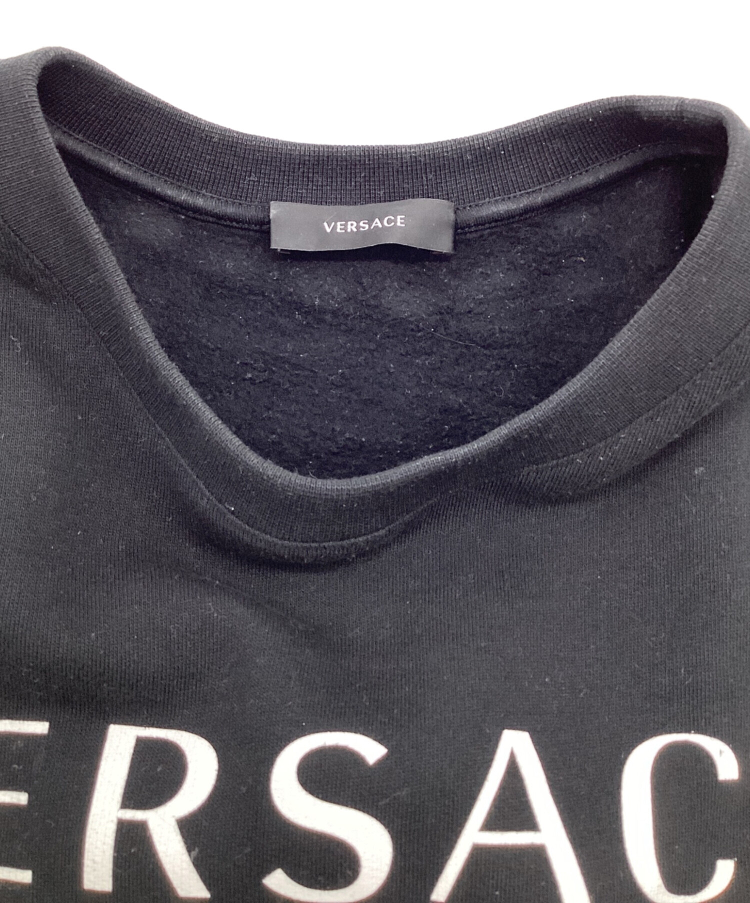 中古・古着通販】VERSACE (ヴェルサーチ) ロゴスウェット ブラック