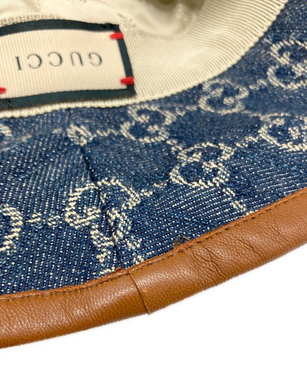 中古・古着通販】GUCCI (グッチ) GGキャンバスバケットハット ネイビー