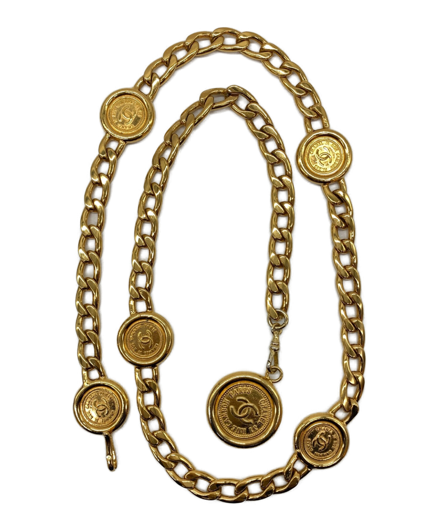 中古・古着通販】CHANEL (シャネル) コインモチーフチェーンベルト