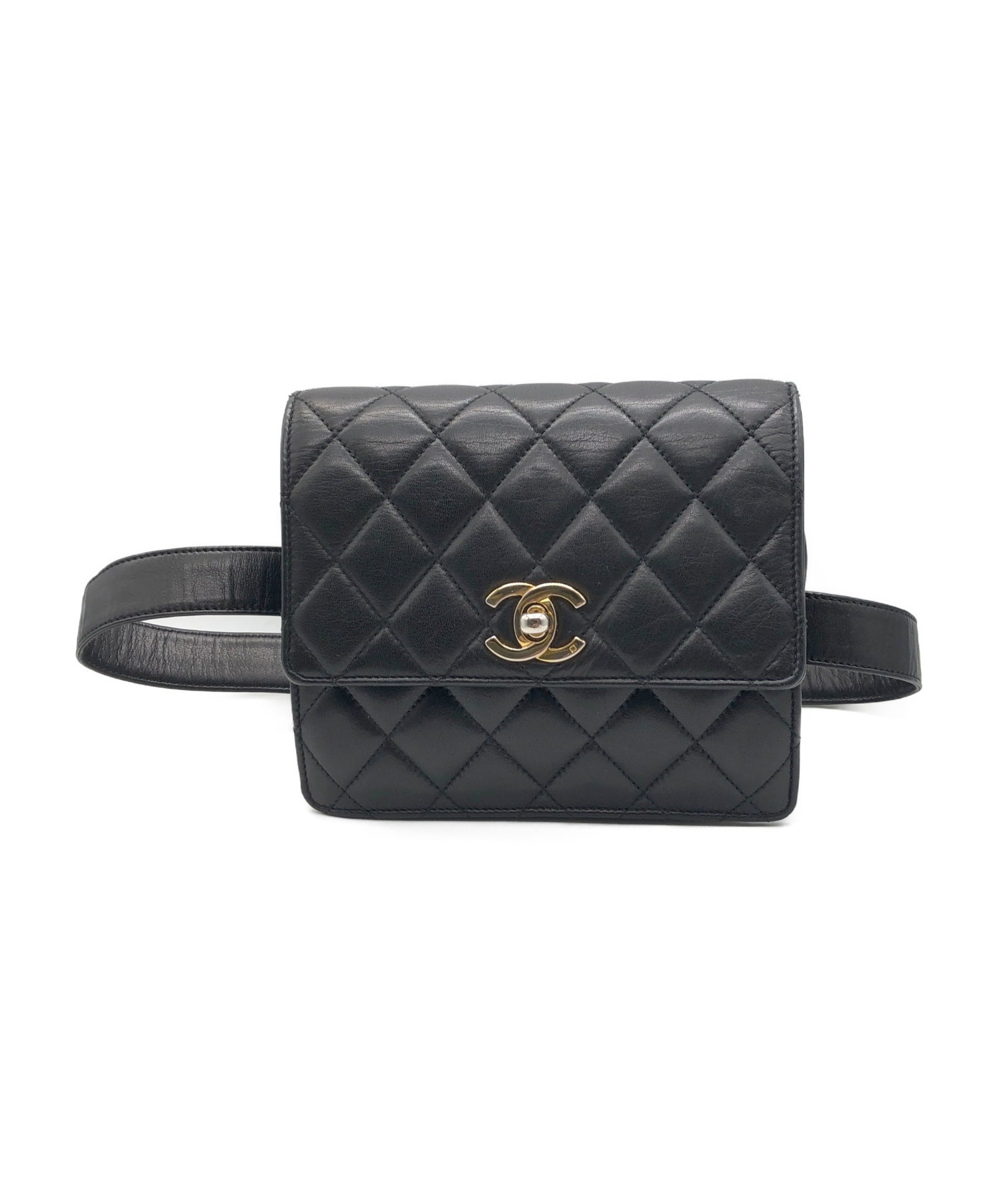 中古・古着通販】CHANEL (シャネル) ウエストポーチ ブラック サイズ