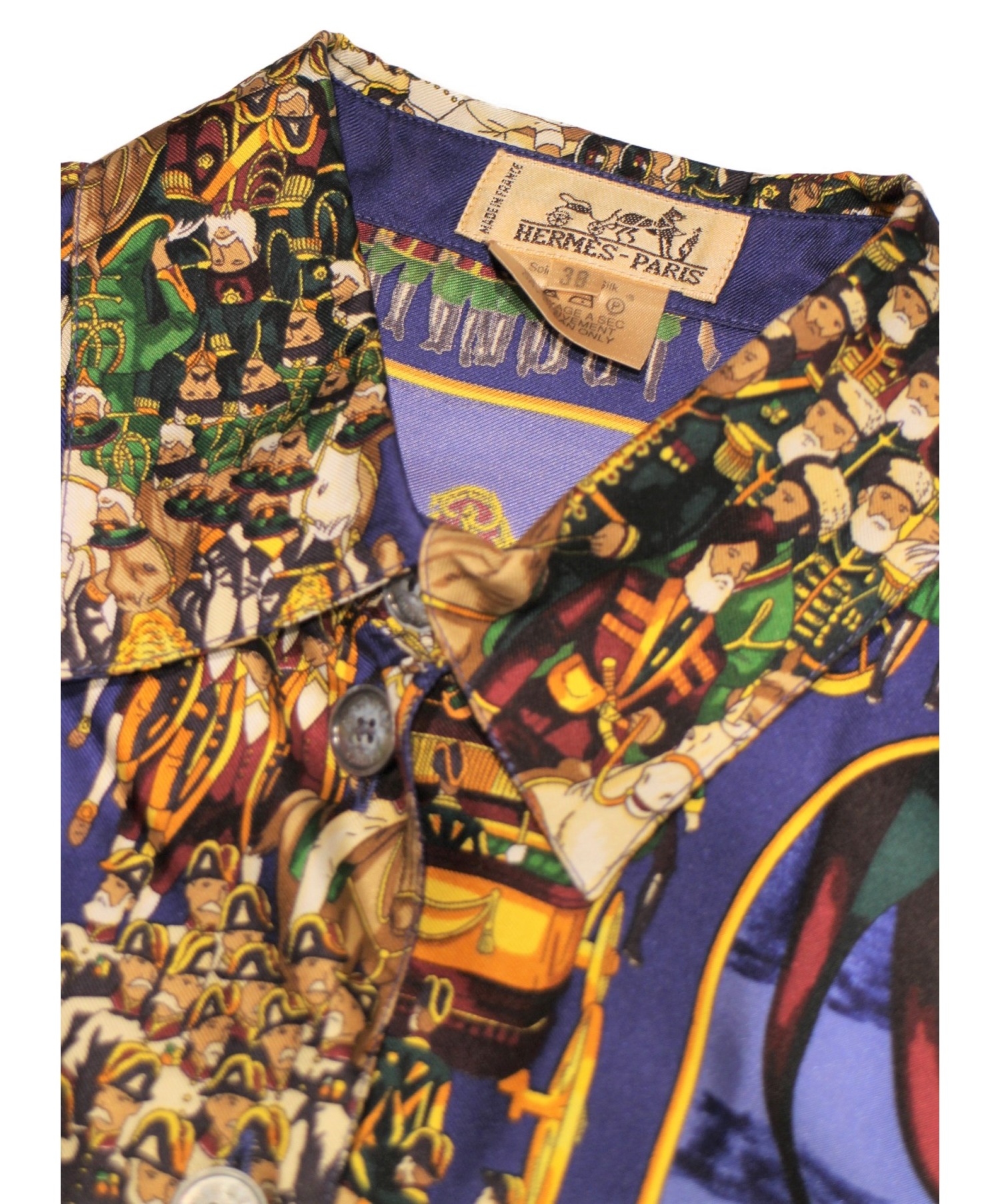 中古・古着通販】HERMES (エルメス) シルクシャツ マルチカラー サイズ