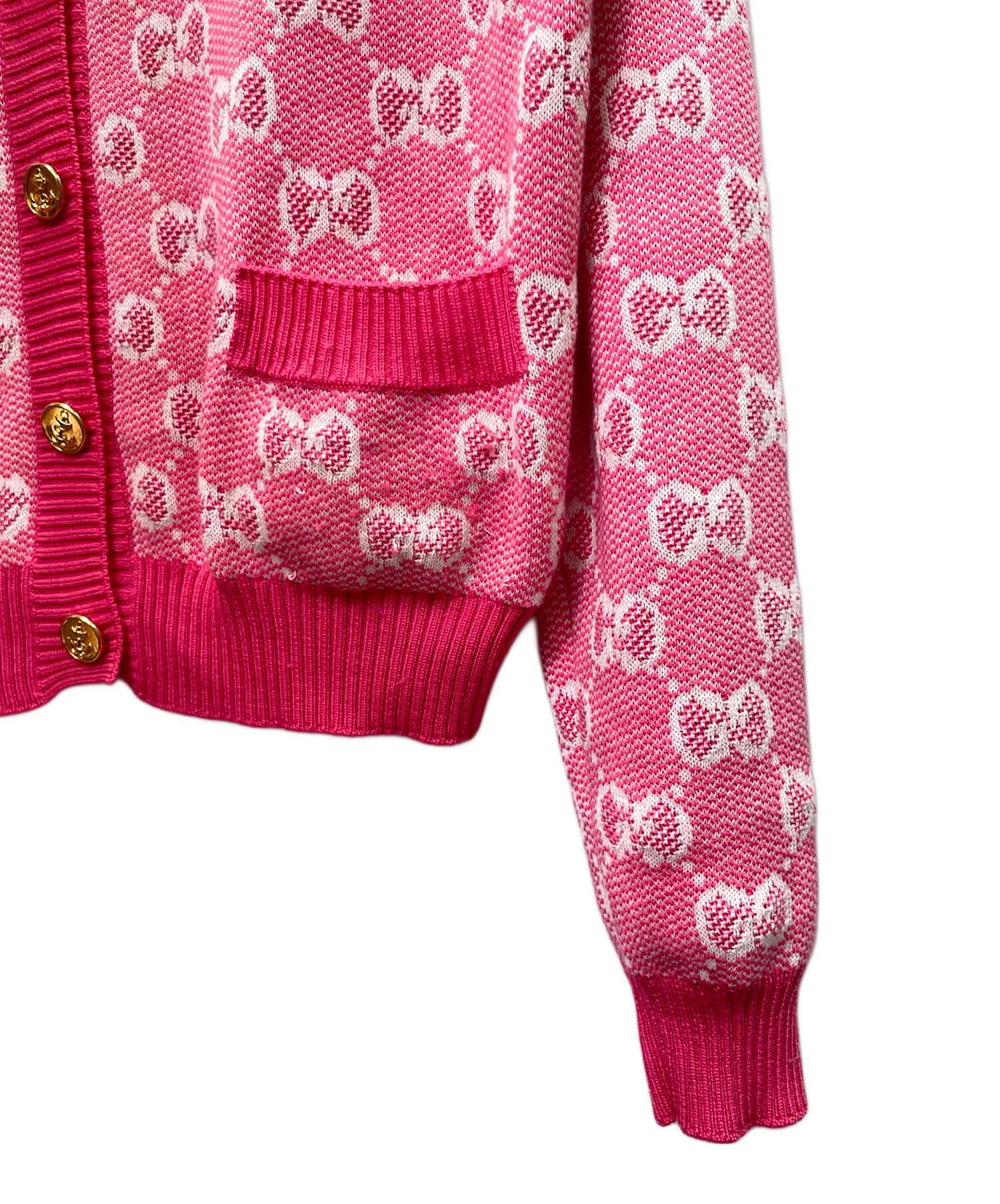 中古・古着通販】GUCCI (グッチ) GGジャガード カーディガン ピンク
