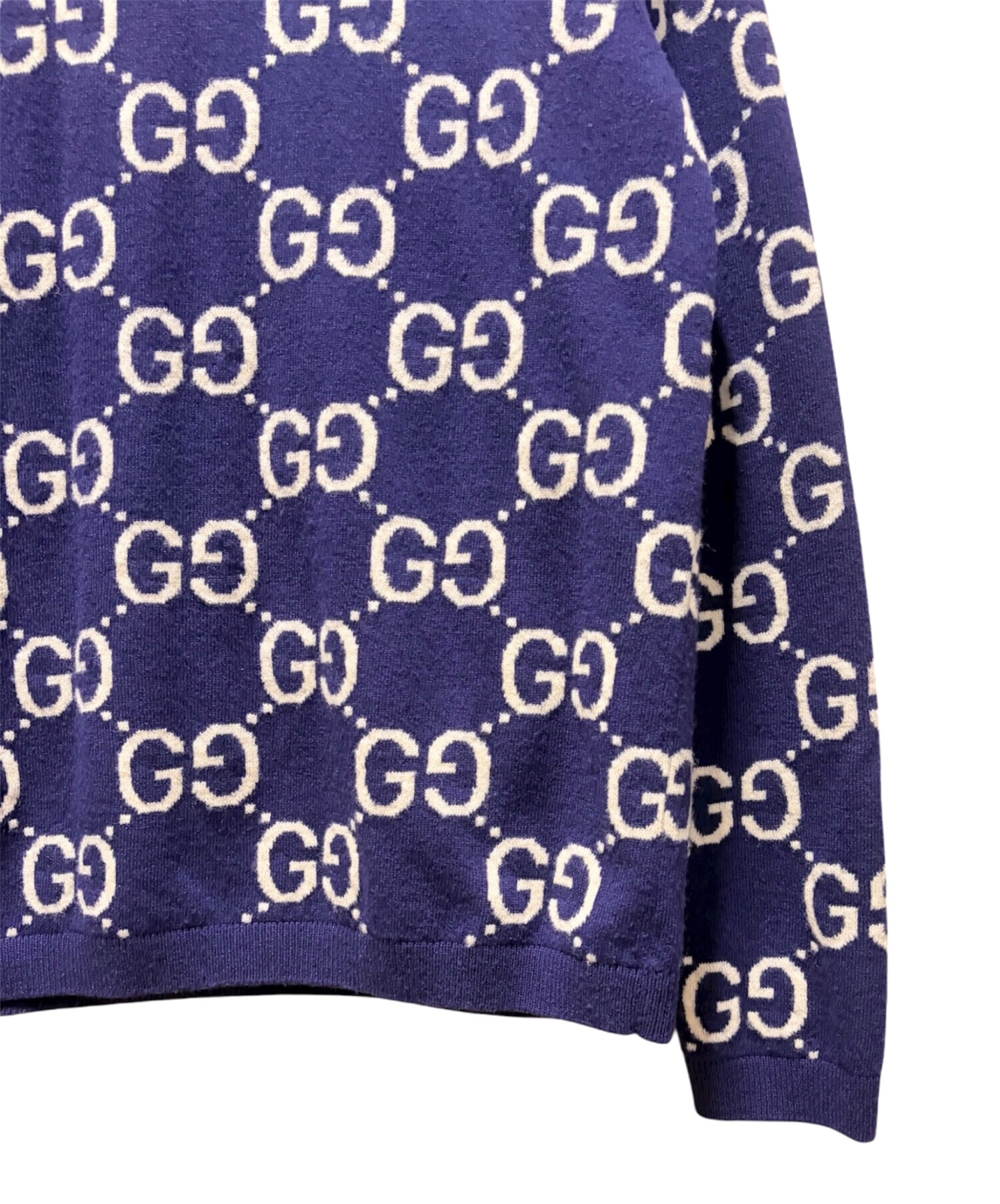 中古・古着通販】GUCCI (グッチ) GGウールジャガードセーター パープル