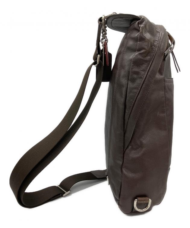 中古・古着通販】COACH (コーチ) レザーボディーバッグ ブラウン