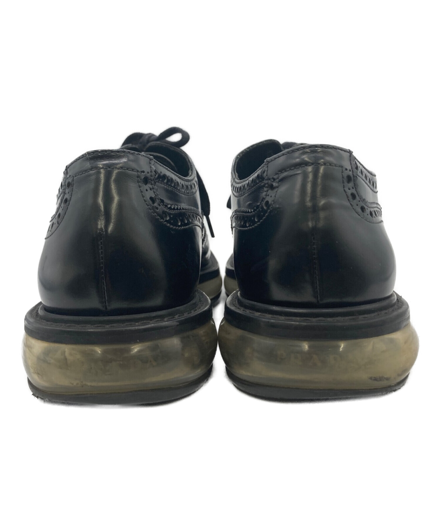 中古・古着通販】PRADA (プラダ) ウィングチップシューズ ブラック