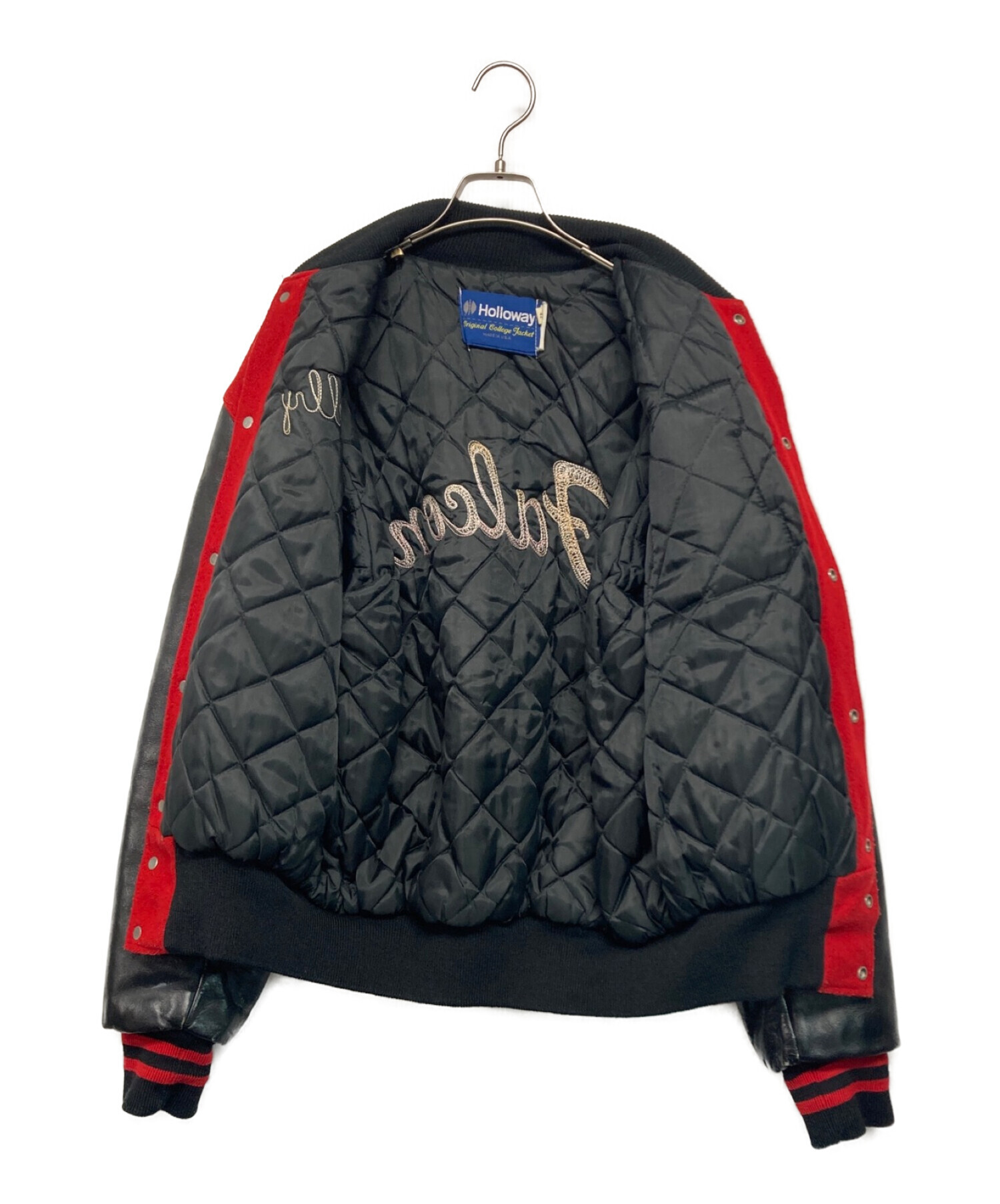 中古・古着通販】Holloway (ホロウェイ) 袖レザースタジャン レッド