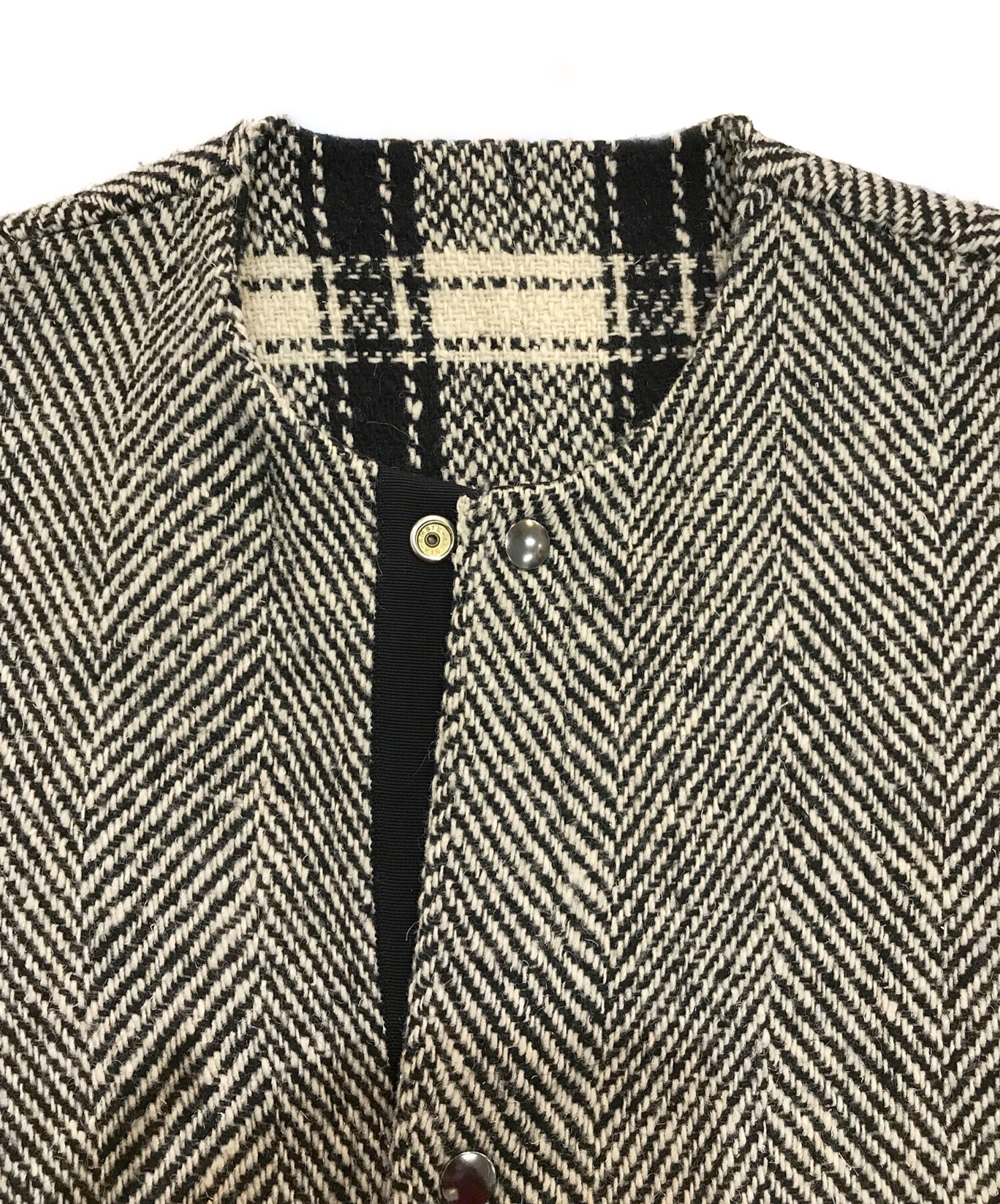 中古・古着通販】DRAWER (ドゥロワー) チェックリバーシブルコート