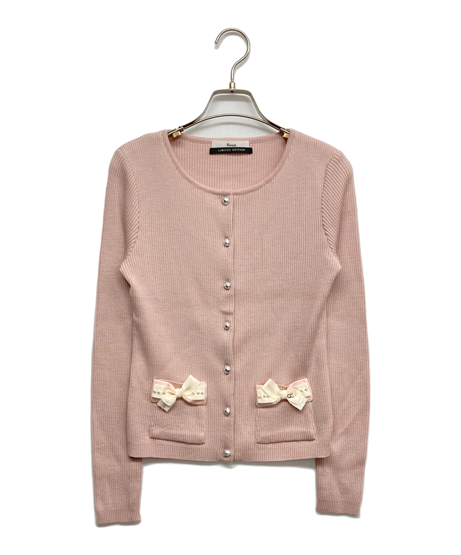 中古・古着通販】Rene (ルネ) ニットカーディガン ピンク サイズ:36