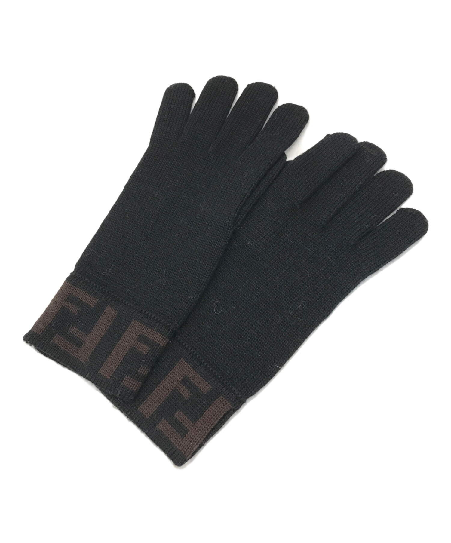 フェンディ FENDI ロゴ FXY574 グローブ 手袋 ウール ライトピンク 未