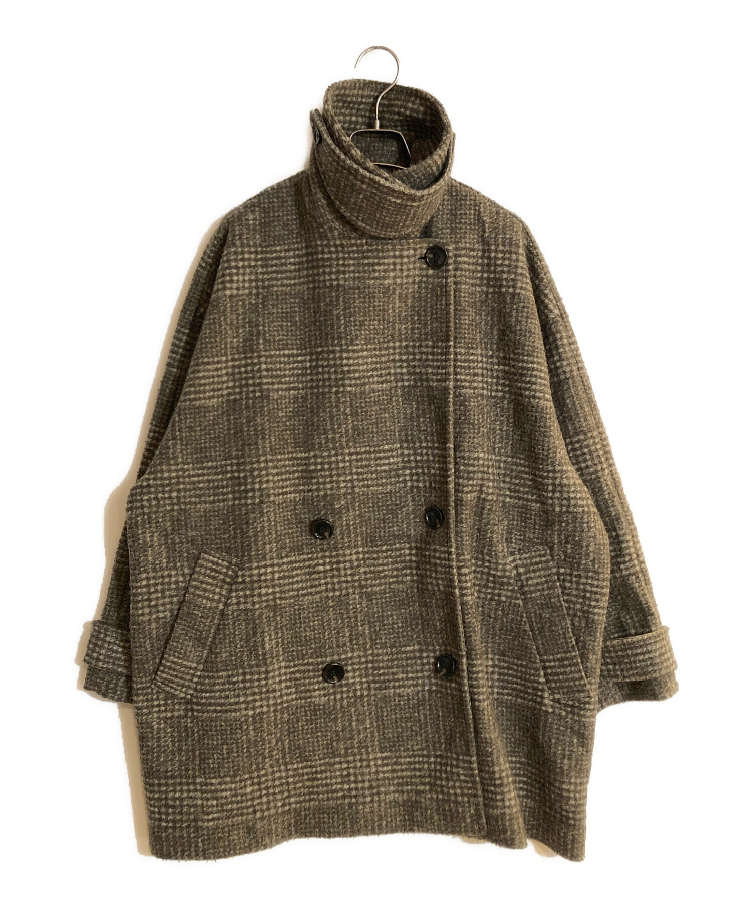 Spick & Span Wスライバーチェックハーフコート38 新品 Spick & Span
