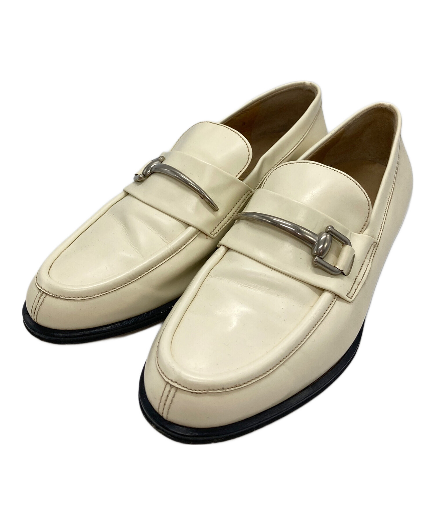 中古・古着通販】GUCCI (グッチ) ビットローファー アイボリー サイズ