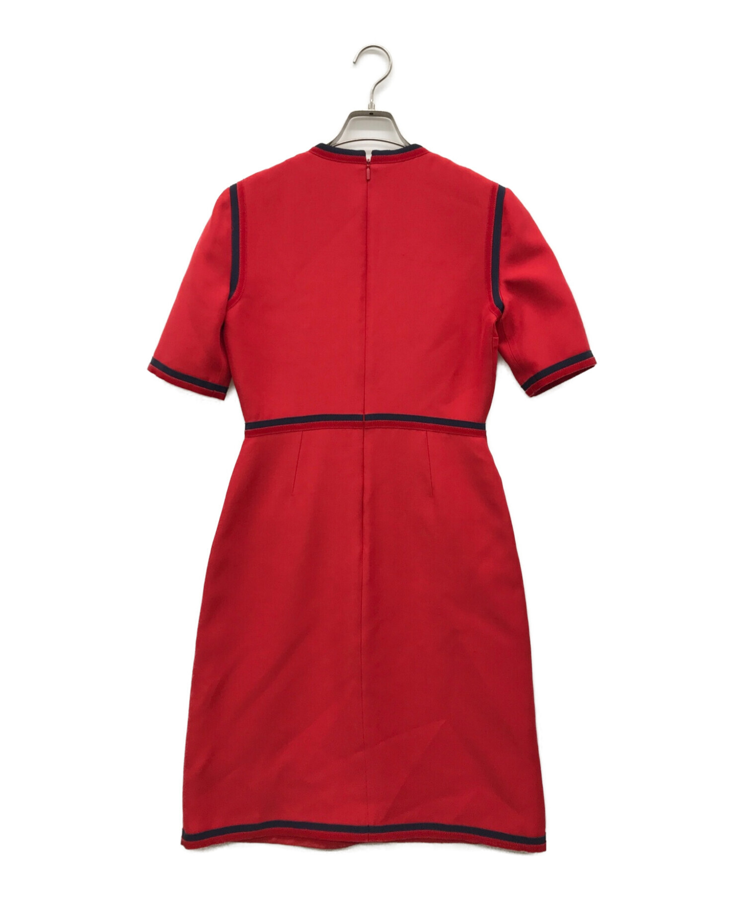 中古・古着通販】GUCCI (グッチ) 半袖ワンピース レッド サイズ:40