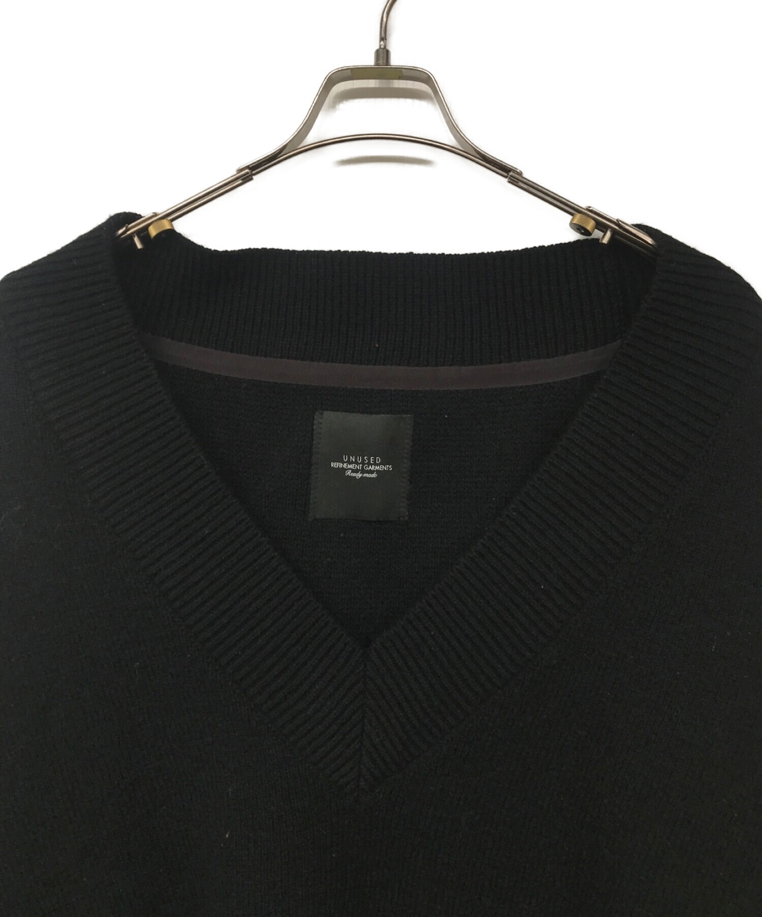 中古・古着通販】UNUSED (アンユーズド) 7G V-neck knit ブラック