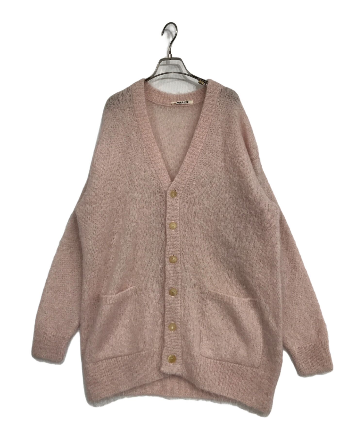 中古・古着通販】AURALEE (オーラリー) モヘアカーディガン ピンク