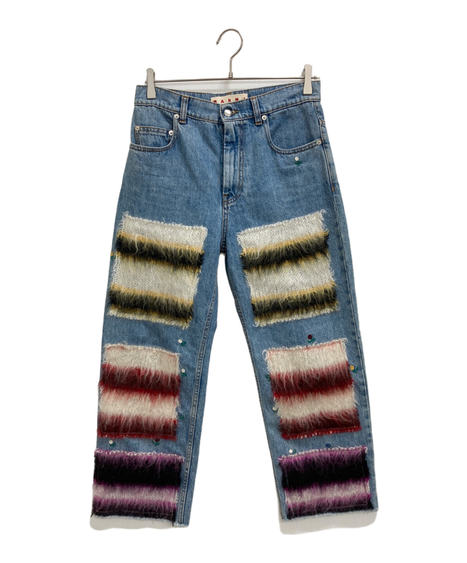 中古・古着通販】MARNI (マルニ) モヘアパッチデニムパンツ インディゴ