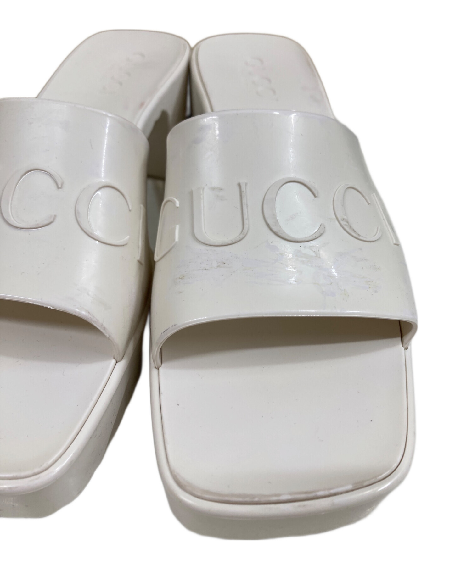 中古・古着通販】GUCCI (グッチ) ラバースライドサンダル ホワイト
