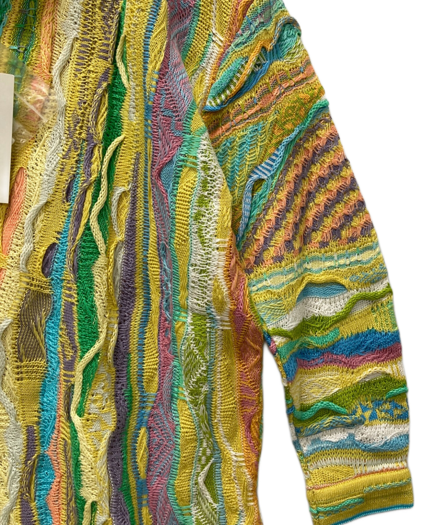中古・古着通販】Coogi (クージー) 90s3Dニット イエロー サイズ:SS 未