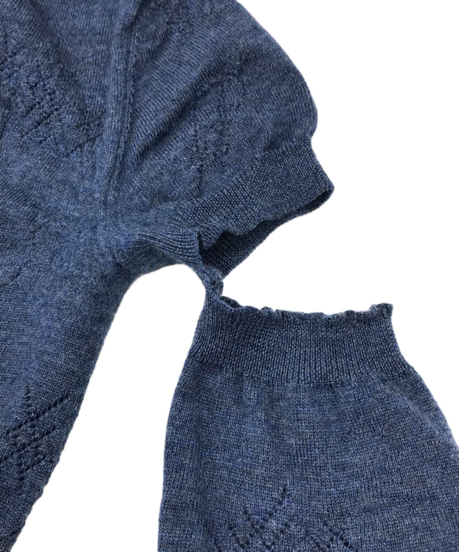 中古・古着通販】IRENE (アイレネ) Eyelet High Gauge Cardigan ブルー