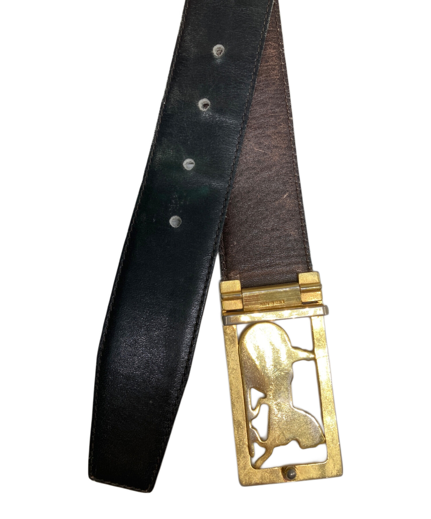 中古・古着通販】CELINE (セリーヌ) 馬車バックルレザーベルト