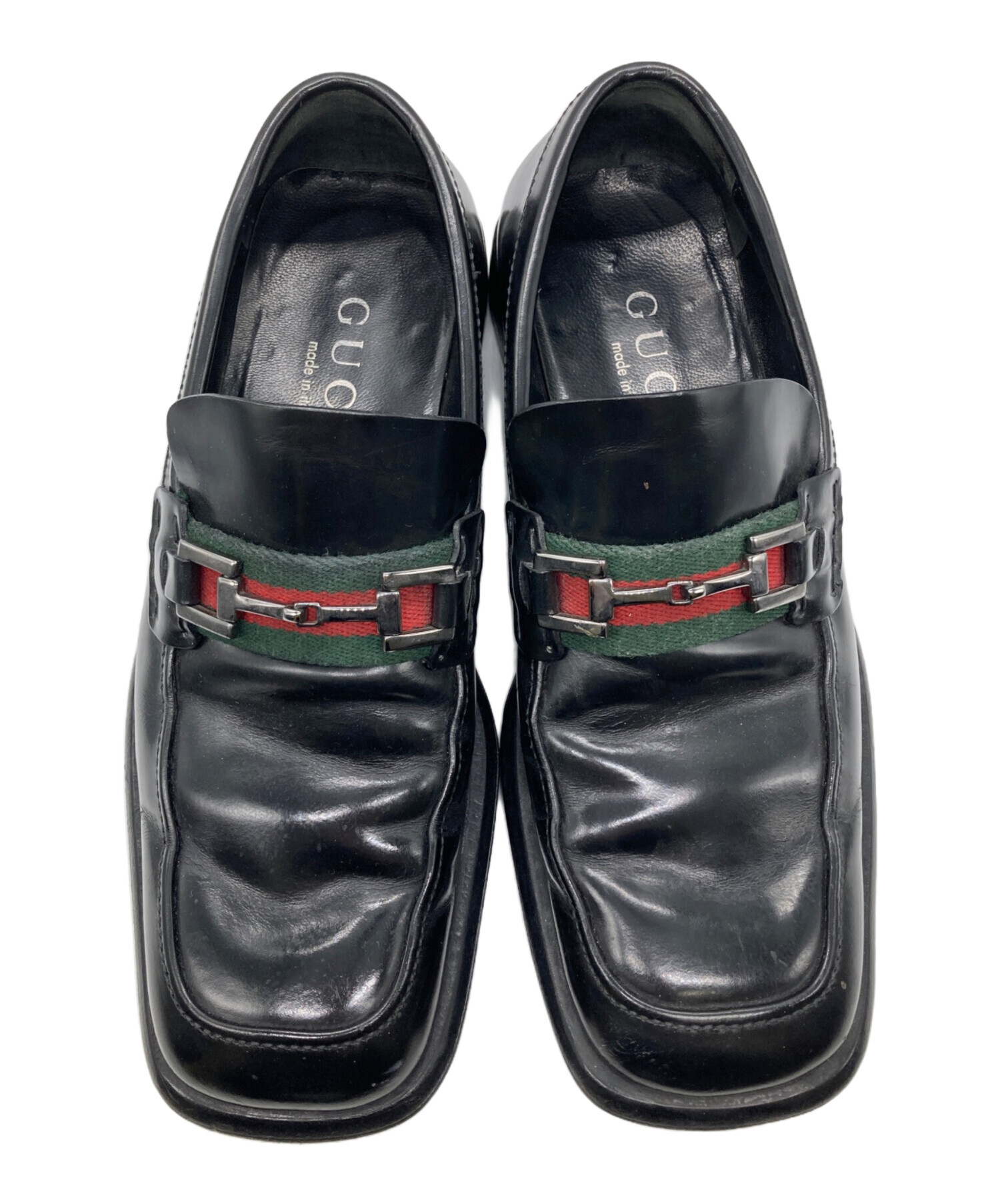 中古・古着通販】GUCCI (グッチ) シェリーラインレザーローファー