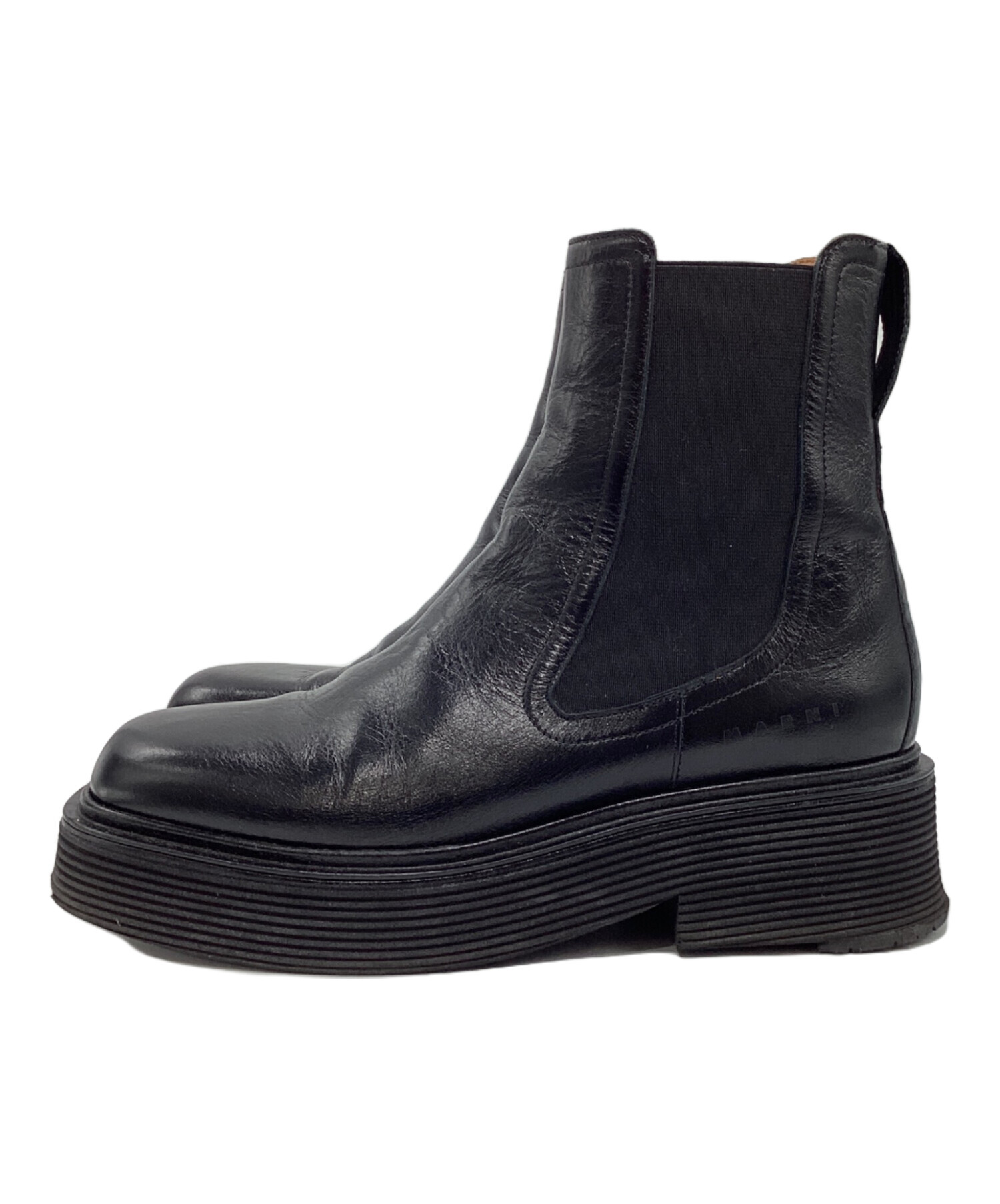中古・古着通販】MARNI (マルニ) サイドゴアチェルシーブーツ ブラック