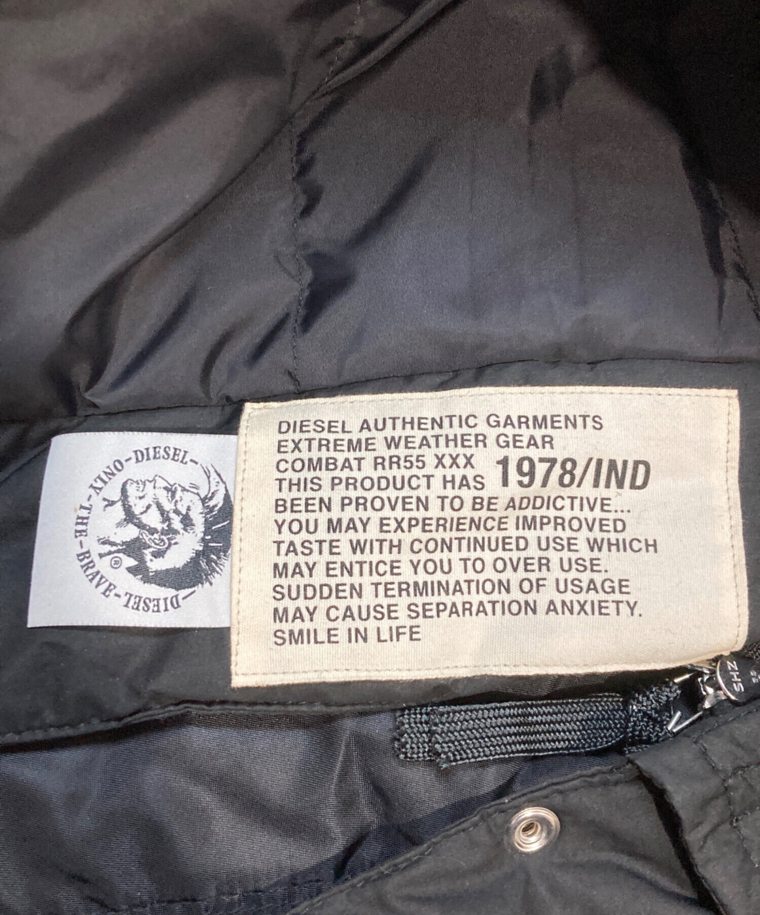 中古・古着通販】DIESEL (ディーゼル) 中綿モッズコート ブラック