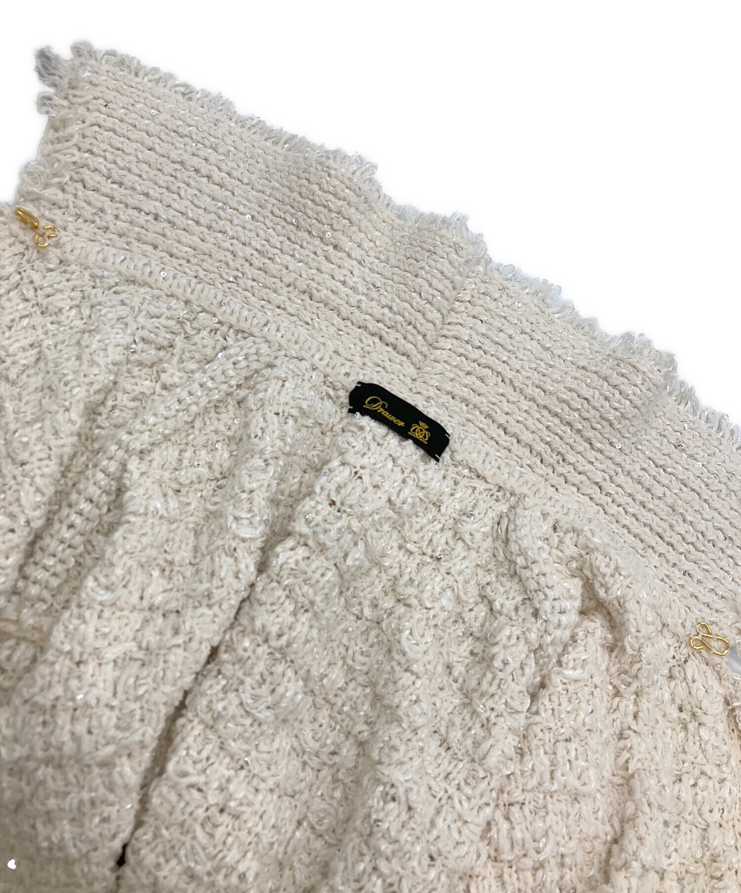 中古・古着通販】DRAWER (ドゥロワー) 3Gツイードスパンコールニット