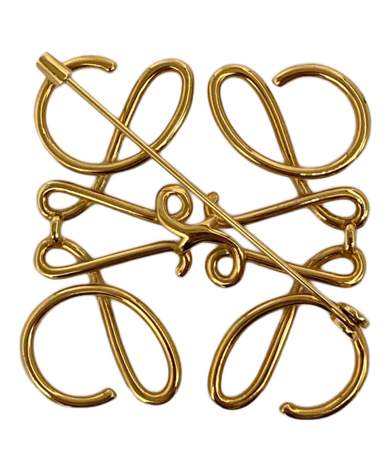 中古・古着通販】LOEWE (ロエベ) アナグラムブローチ ゴールド