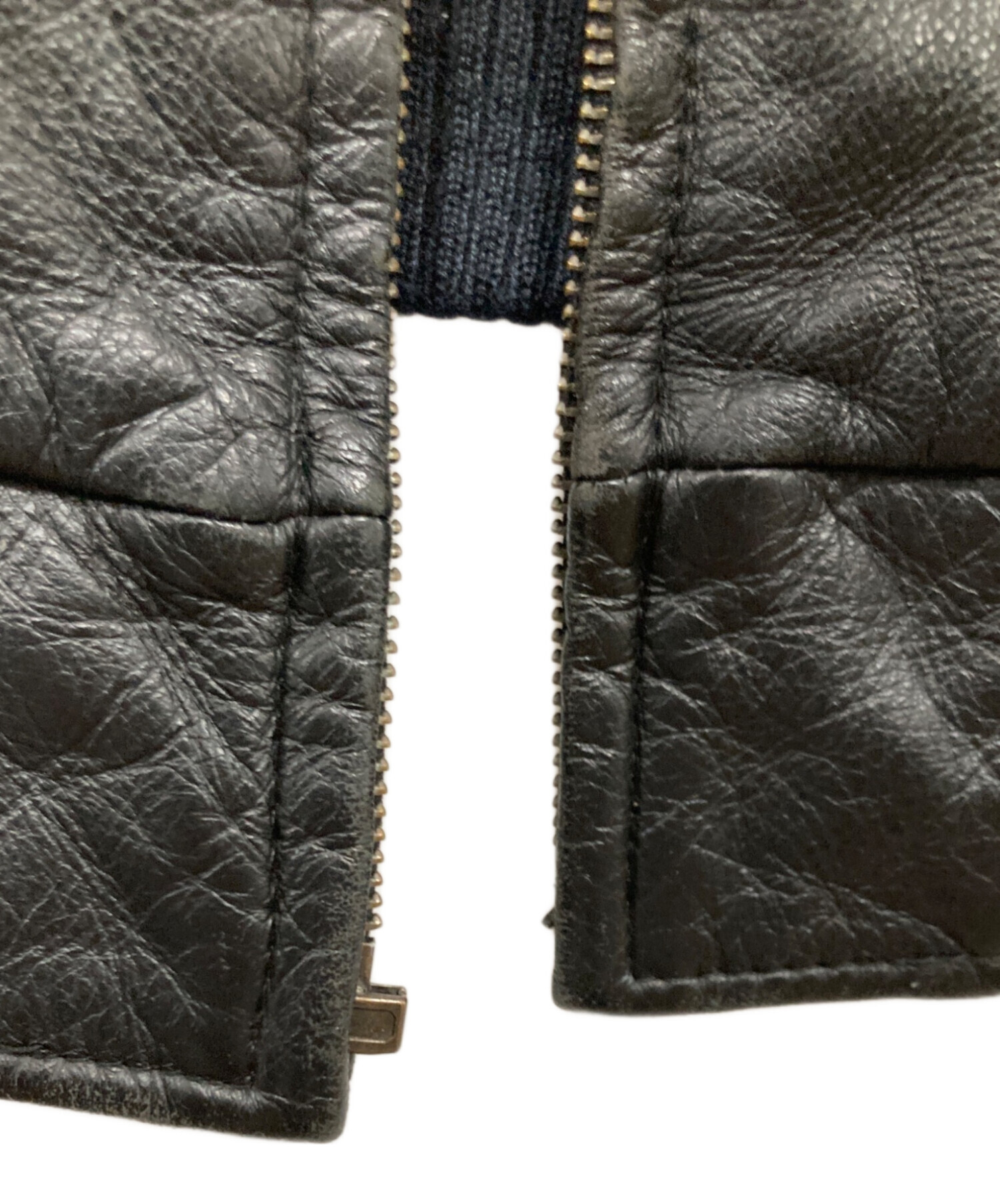 中古・古着通販】NFL (エヌエフエル) レザースタジャン ブラック