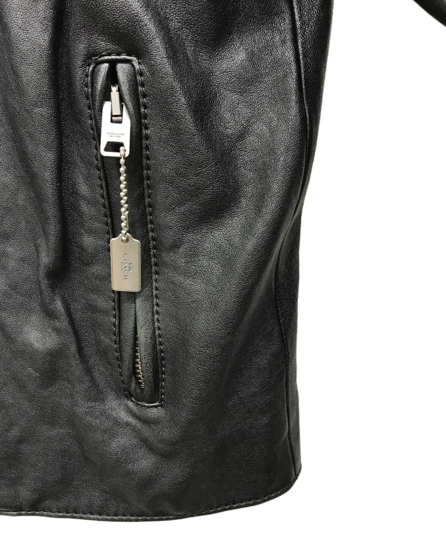 中古・古着通販】COACH (コーチ) シングルライダースジャケット