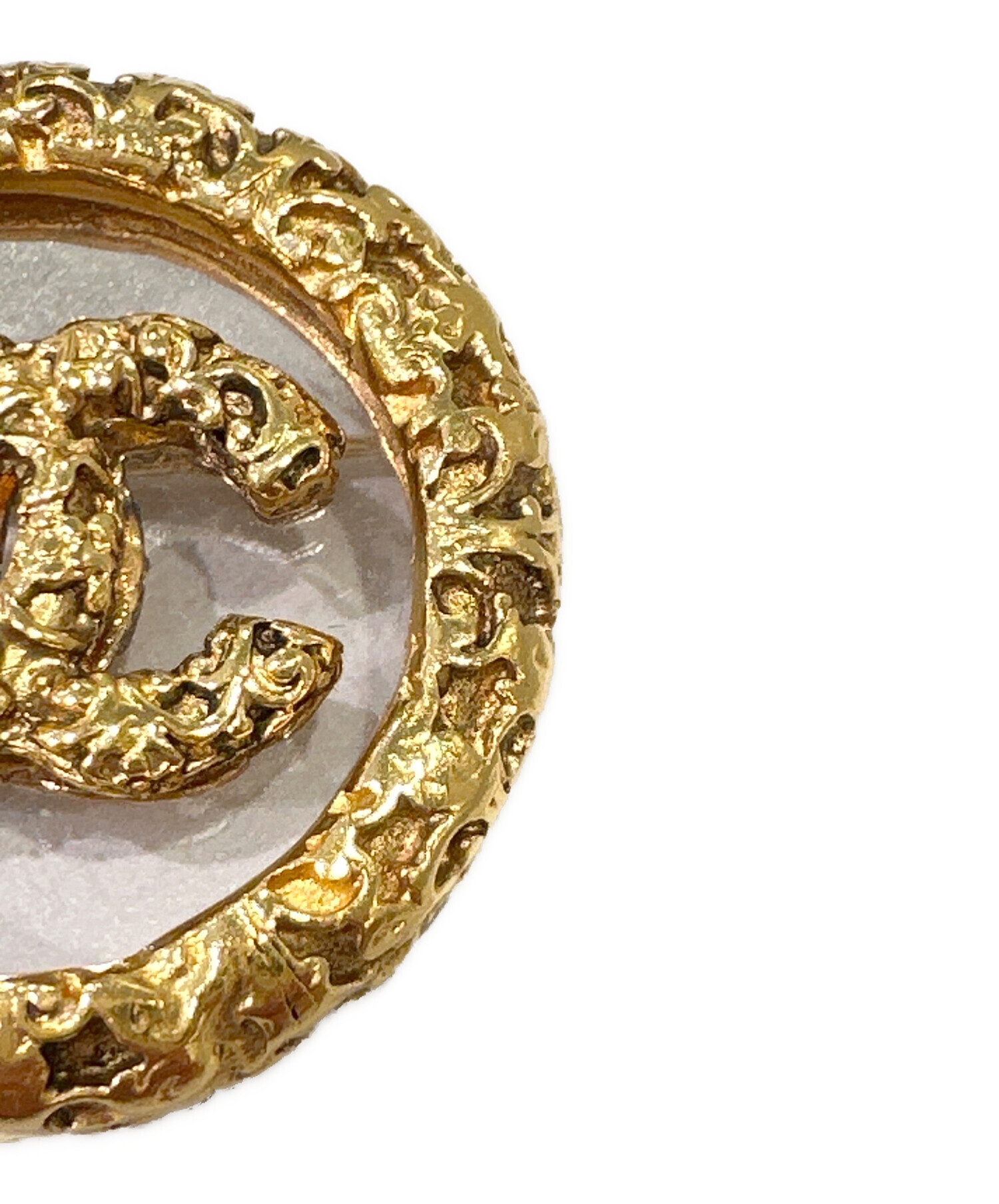 中古・古着通販】CHANEL (シャネル) 溶岩ココマークサークルブローチ