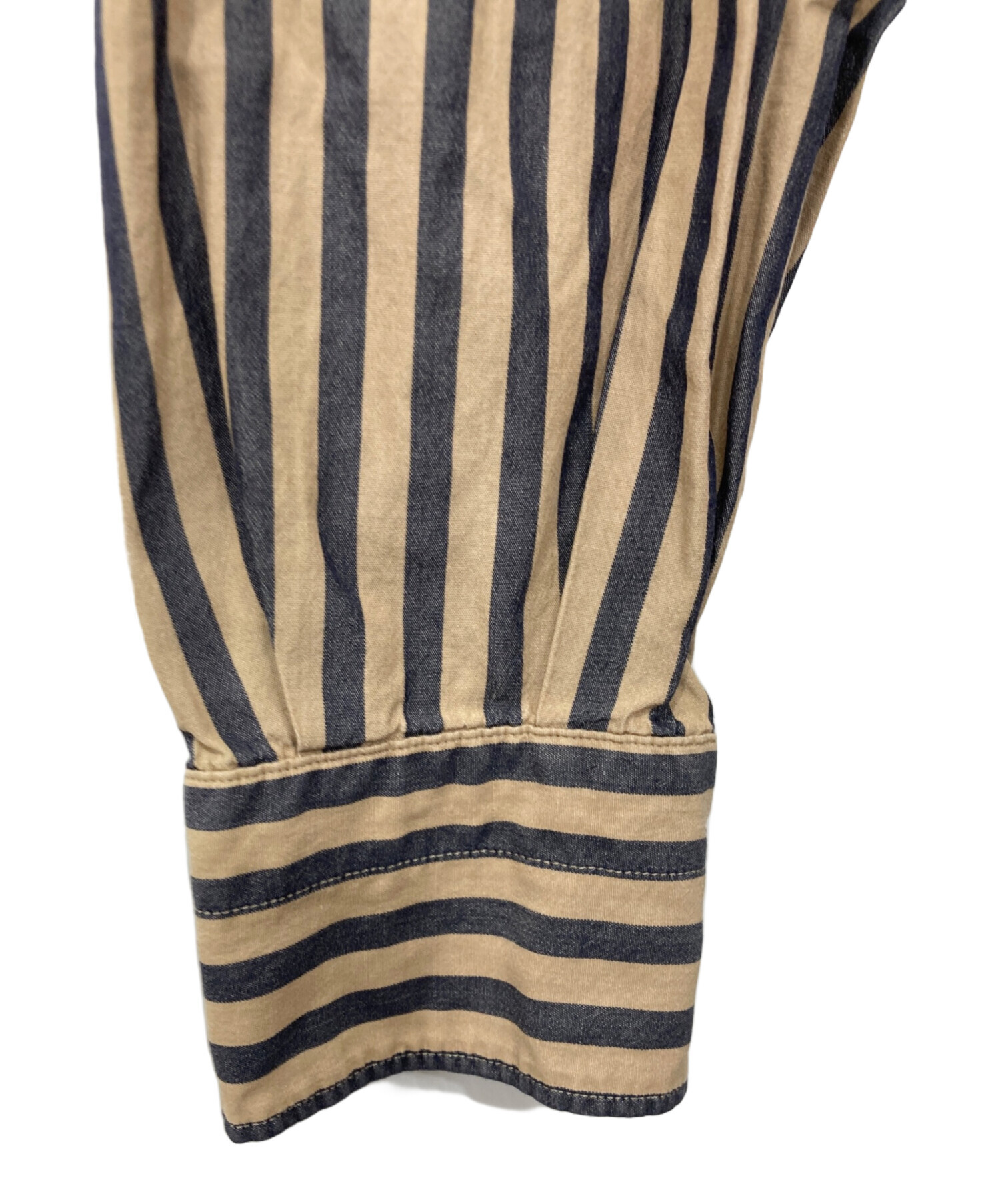 中古・古着通販】COMOLI (コモリ) ストライプバンドカラーシャツ