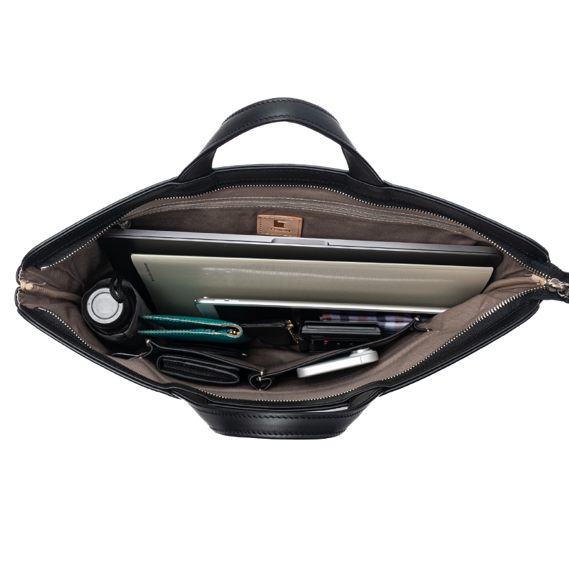 マチなしブリーフ収納力比較｜ALFA｜革・レザーバッグのTRION