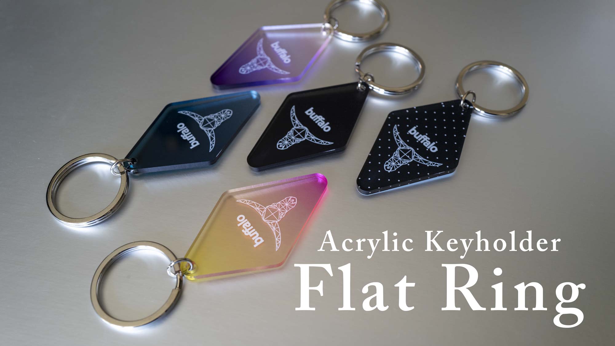 キレイな缶バッジとアクリルグッズのUCANBADGE：フラットキーリング缶