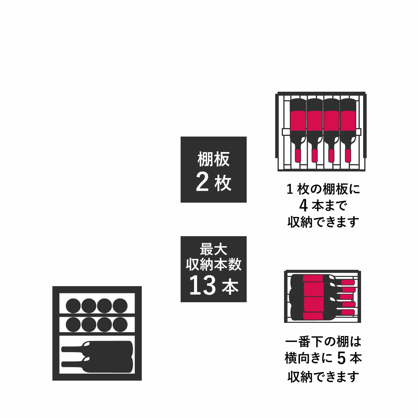 小型 ワインセラー スタイルクレア 13本収納 右開き
